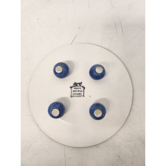 Yankee Candle Embossed Footed Ceramic Apple Plate Candle Holder by Michal Sparks - Picture 4 of 7